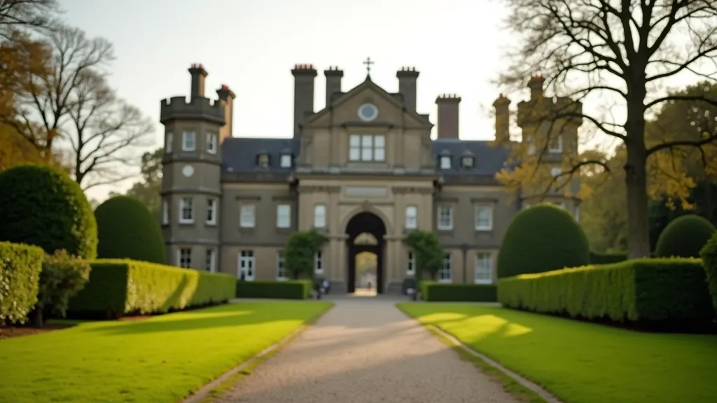 Historic Malahide castle set within carefully maintained castle grounds